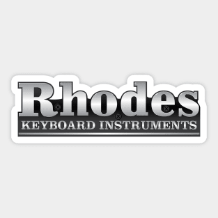 Rhodes electric piano logo. Sticker